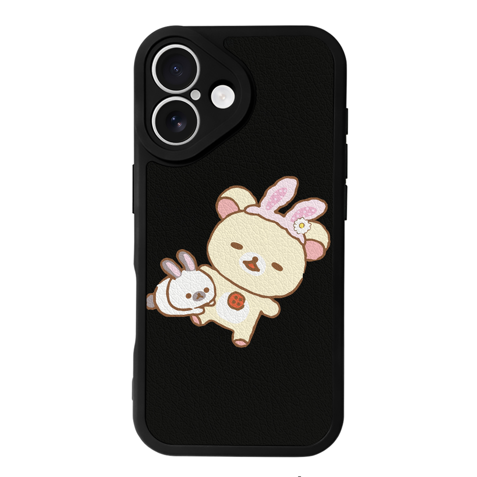 （画像用） リラックマ リラックマ キイロイトリ Rilakkuma Korilakkuma Kiiroitori 【iPhone 16シリーズ対応】シリコンスマホケース（レザー調） 材質：シリコン